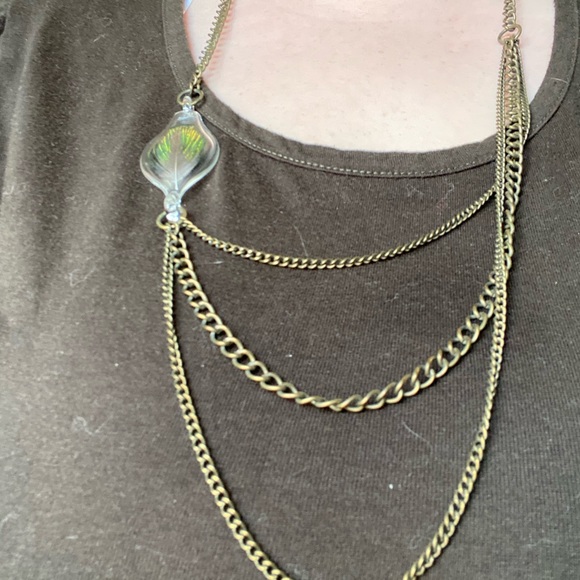 Feather multi chain necklace - Picture 2 of 2